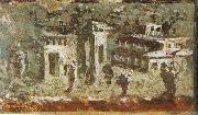 unknow artist Wall painting houses at noon from Pompeii oil painting reproduction